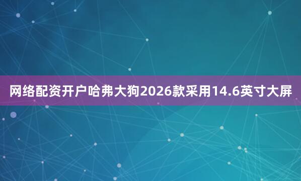 网络配资开户哈弗大狗2026款采用14.6英寸大屏
